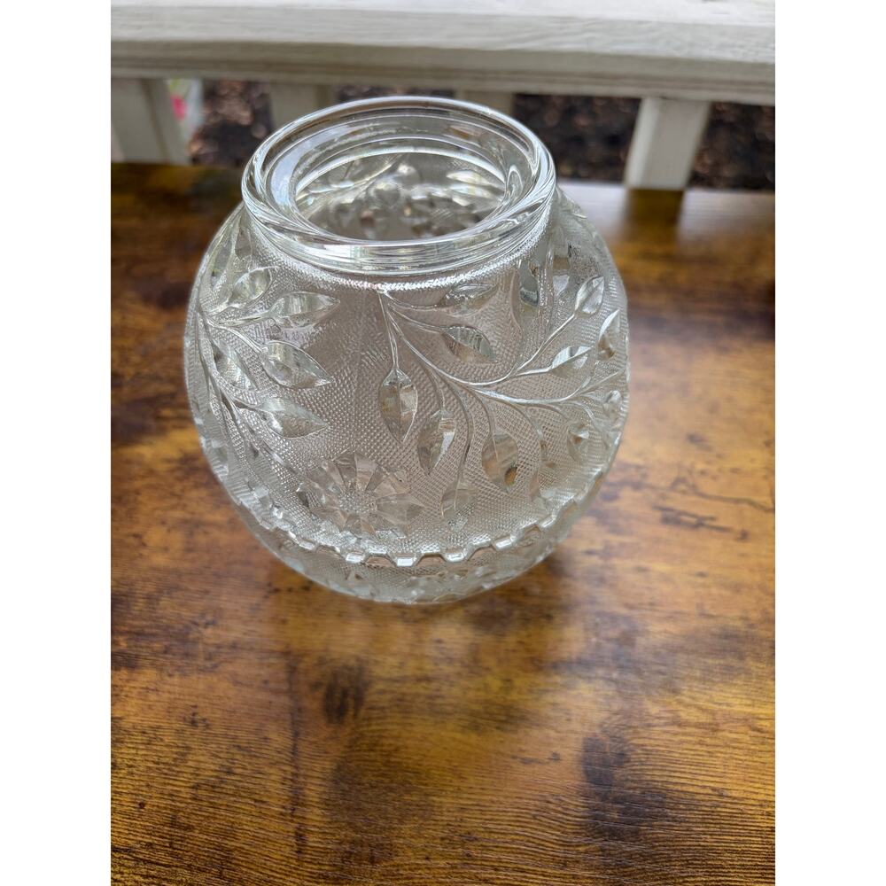 Vtg Westmoreland Fenton Fairy Lamp Clear Wildflower Lace Glass Candle Light